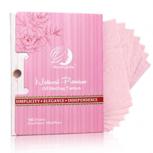 Image of Rose Oil Blotting Sheets for Face, 100 Count Biodegradable Oil Absorbing Paper with Natural Rose Extract, Eco-Friendly Makeup-Friendly Blotting Papers for Oily Skin, Portable Face Sheets