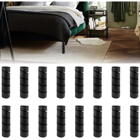 16PCS Bed Frame Toe Protectors, 6" Bed Frame Leg Covers, Protects Toes from Collisions with Furniture Legs Without Adhesive or Glue (Black) Cover