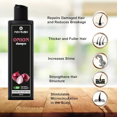 Image of Onion Shampoo for Hair Growth and Hair Fall Control with Onion | Reduces Hair Fall | Strengthens & Smoothens Hair | For Men & Women | 250ml