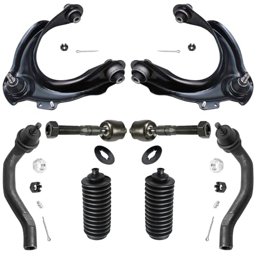 Image of Detroit Axle - 3.0L Front End Suspension Kit for 2003-2006 Honda Accord 2004 2005, 2 Upper Control Arms w /Ball Joints 4 Inner Outer Tie Rods 2 Boots Replacement - 8pc Set