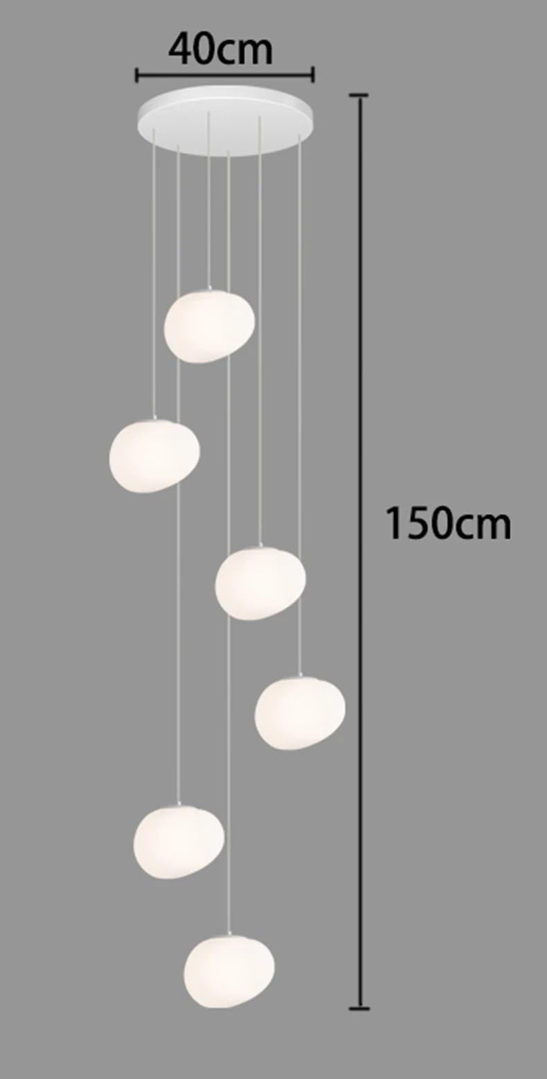 Nowoczesne lampy wiszące LED do wystroju domu, idealne do salonu, jadalni i wiszącego oświetlenia wewnętrznego (6 głowic, zimne białe światło).