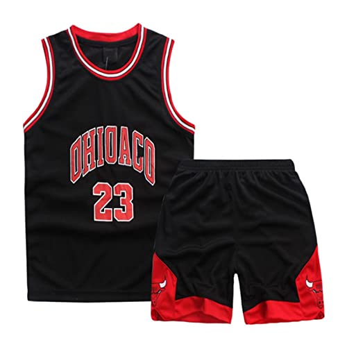 GXLONG Kit de Basketball pour Enfants, Ensemble 2 pièces sans Manches avec Short et Maillot de Basketball, Ensemble débardeur et Short, Cadeaux de Maillots de Basketball (Color : Black, Size : 2XL) Cover