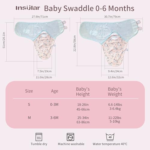 Image of insular Baby Swaddle Wrap, Swaddle Blanket for Newborn and Infant, Adjustable Swaddling Set for Boy and Girl, Soft Cotton Baby Sleep Sack 3 Pack, Horse, Small(0-3 Month)
