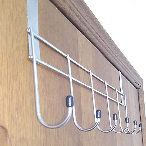 Kit 2 Cabideiro 6 Ganchos de Porta Suporte Organizador Guarda Roupas Acessórios Encaixe sem Furos