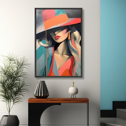 Toile portrait femme moderne art abstrait 40x60cm decoration - 2