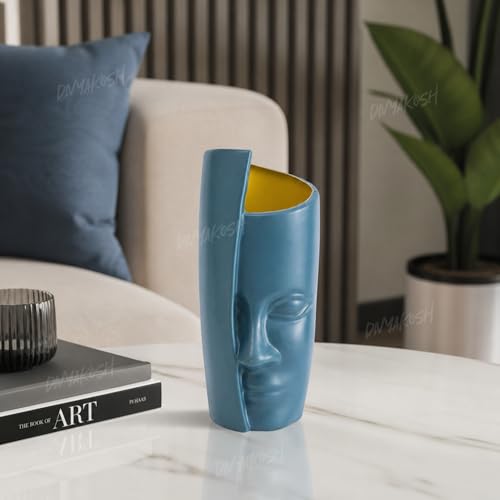 Image of Divyakosh Flower Vase Show Pieces for Home Decor Living Room Gifts Empty Plastic Vase's Decorative Modern Face Pot Decorative Items for Living Room| 31 cm (Vase only)