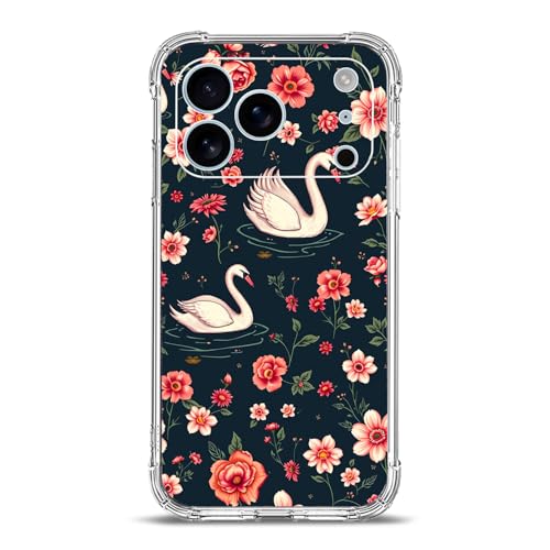 Coque iPhone 17 Pro Max cygne fleurs accessoire style au quotidien