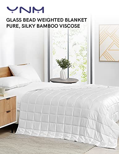 Ynm Bamboo Weighted Blanket — Cooling Bamboo Oeko-Tex Certified Material With Premium Glass Beads (White, 80''X87'' 30Lbs), 140~240Lb Persons Sharing Use On Queen/King Bed | A Duvet Included … #TOP11