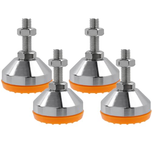 Image of M10x50mm Leveling Feet, 2200 lb Capacity Heavy Duty Adjustable Swivel Furniture Glides, 1.97 Inch Anti-Slip Base, Rubber Feet Levelers for Table, Shelves, Workbench, Cabinet, Machine, 4Pcs