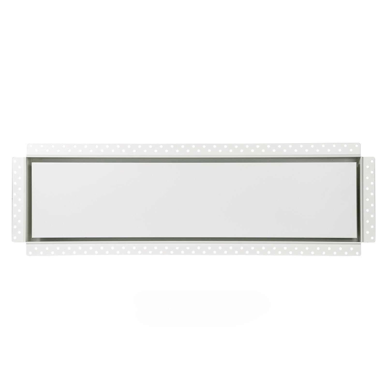 Zion Steel Return Air Grille 8" x 30" Flush Mount Stainless Steel White Modern