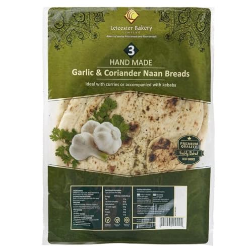 Leicester Bakery Limited 2 Hand Made Garlic & Coriander Naan Breads