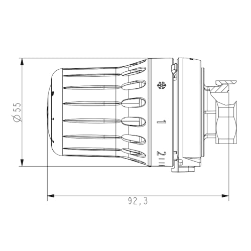 Danfoss React M30x1.5, Termostatkopf mit flüssigkeitsgefülltem Thermostatbalg und eingebautem Sensor