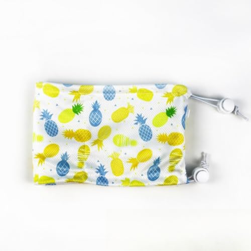 ChoyClit 犬用冷却首輪、首の冷却、猫と犬の熱中症予防に適しており、アイスパックが付属し、使いやすく、軽量でひんやりとした生地です。 (M,パイナップル柄)