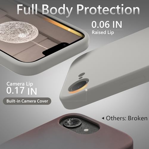 Image of FireNova Magnetic for iPhone 17e Case /iPhone 16e Case, Compatible with MagSafe, [Silicone Camera Protection] Microfiber Lining Phone Case, 6.1 inch, Natural Titanium