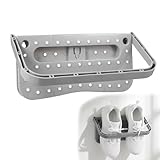 iplusmile Foldable Suction Cup Shoe Rack Wall Mount Organizer No Drilling Easy Install Space Saving Storage for Bathroom Entryway