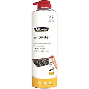 Fellowes Persluchtreiniger, HFC vrije spuitgasspray in 650 ml blik met 400 ml inhoud, milieuvriendelijk, ideaal voor het reinigen van pc, toetsenbord, printer, computer, 1 stuk
