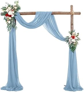 Cortinas transparentes de gasa para decoración de ceremonias y recepciones, 75 x 600 cm, color blanco