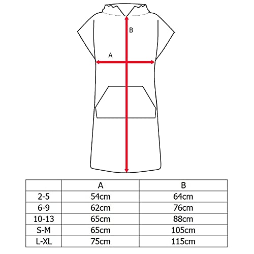 Adore Changing Robe 100% Terry Towelling Cotton with Pocket & Hood Poncho Towel For Beach, Swimming, Surfing