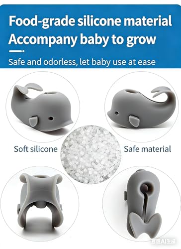 Image of Baby Bath Spout Cover, Silicone Faucet Protector for Kids - Soft Universal Tub Spout Guard, Prevent Bumps & Burns, Non-Slip Bath Safety Accessories for Infants Toddlers(Pink /Blue /Grey) (Grey)