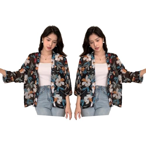 Image of TOPLOT Women's Shrug | Stylish Layering Top | Floral Design Shrug | Easy Wear Structure | Trendy Look Styling | Versatile Casual & Everyday Fashion| Available in Pack of 2 (5148)