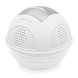 Portable Waterproof Floating Pool Speaker - Outdoor Wireless Bluetooth Compatible Rechargeable Battery Powered Shower loud Speaker System - USB Charger - iPod Android iPhone - Pyle PWR90DWT (White)