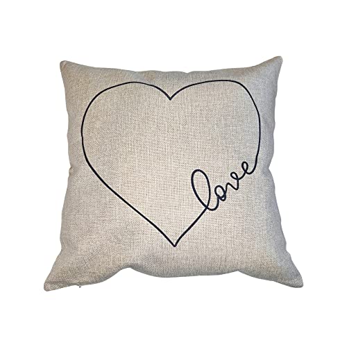 Coussin cœur noir et blanc 40 cm x 40 cm Cover