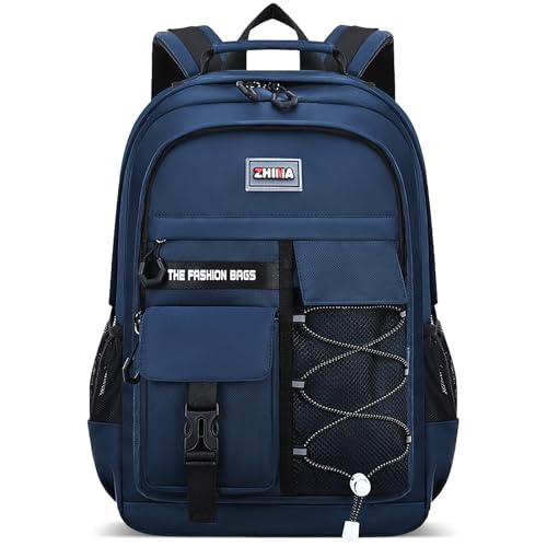 Miniatura 7 de Amythe Mochila Escolar Niño Adolescente, Mochila Colegio Grande Para Juveniles Chico, Mochilas Instituto Impermeable E Ligera, Gran Capacidad 27l-Azul