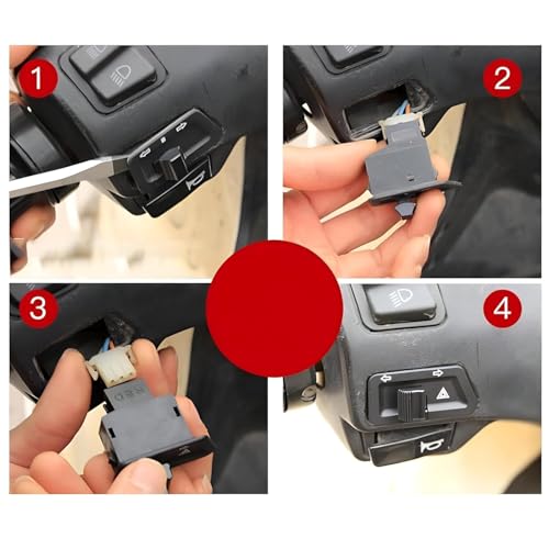 Image of Cloudzy Universal Parking Hazard Switch With Indicator Switch Motorcycle Warning Light Switch (1)