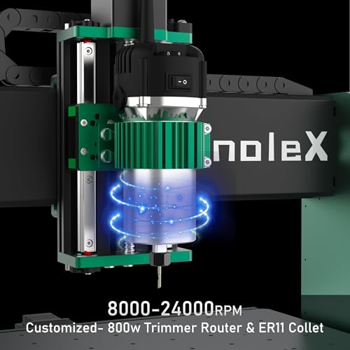 AnoleX CNC Router Machine 4030-Evo Ultra 2, All-Metal XYZ Axis Dual Steel Linear Guides & Ball Screws with 800W Trim Router for Metal Aluminum Brass Wood Acrylic PCB - Image 2