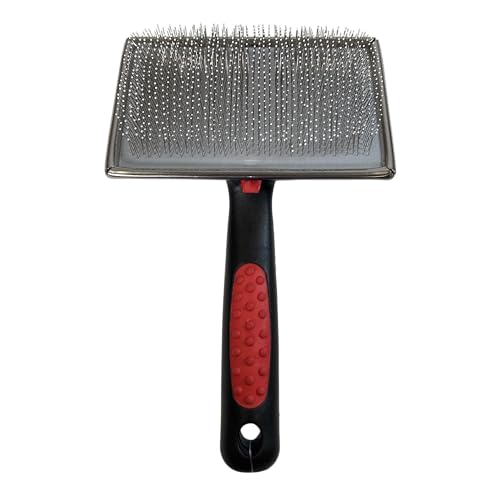 Ryan's Pet Supplies Paw Brothers Soft Flat Slicker Brush with Coated Pin Tips, Large/X-Large for Professional Groomers