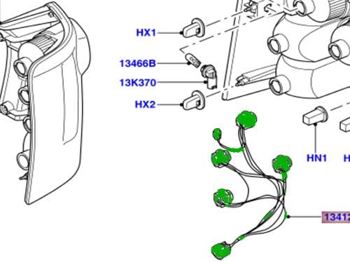 Genuine LAND ROVER REAR LAMP SOCKET AND WIRE RANGE ROVER SPORT 05-09 OEM NEW YND500100
