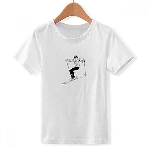 T-shirt Noir Sport Ski col ras du cou contre l'inconfort d'hiver pour garçon X-Grand