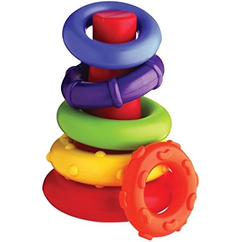 Playgro Ring Tower, Stacking Toy, 9 Months and Up, My First Sort and Stack Tower, Red/Multicoloured, 40082 Cover