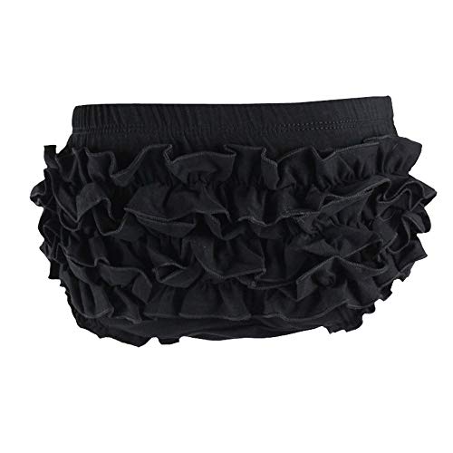 VduanMo Basic Cotton Diaper Cover Baby Bloomers with Ruffle X-Large Black