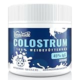 Veenuule Polvo de Calostro, Contiene un 45% de IgG (inmunoglobulinas) Naturales, Calostro de Vaca Alimentado con pasto para la Salud intestinal, Sin Sabor (Paquete de 1)