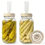MFUSUL Vaso de fermentación de 2 litros para Kimchi, recipiente de fermentación con válvula de fermentación y peso para chucrut, Kimchi, Kombucha, Fruits and Vegetables, Pickled Sauerteigstarter