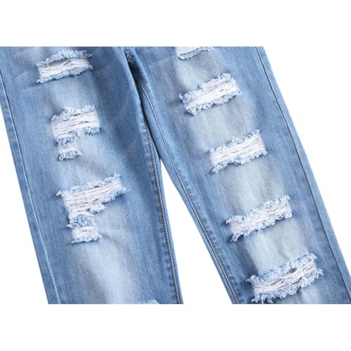 Men's Slim Fit Jeans Stretch Destroyed Ripped Skinny Jeans, Jeans Slim Fit Ripped Straight Leg Distressed Fashion Denim Pants3