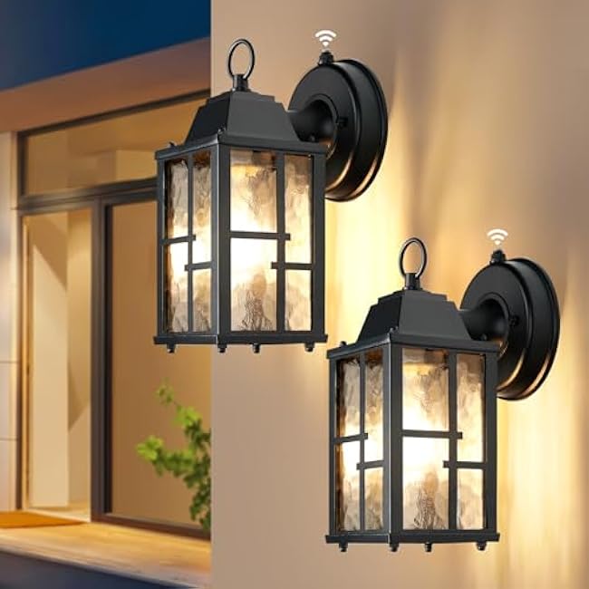 Outdoor Wall Lights Black Lantern Sconce Lighting SIZE-S