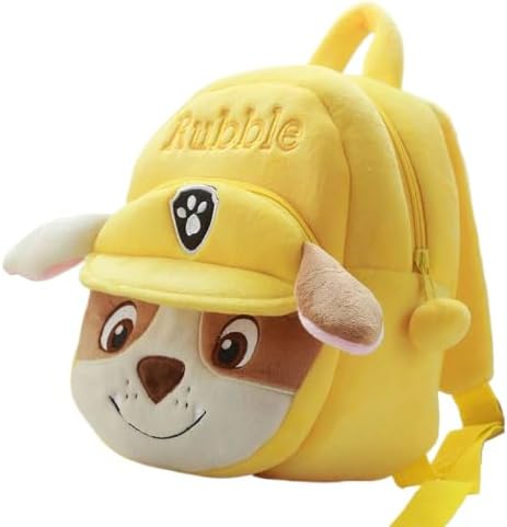 blue tree School Bag for Cute Kids for (1-5 Years), Preschool Soft Plush Yellow Rubble Unicorn Bag for toddlers, Mini Cartoon Backpack for Girls