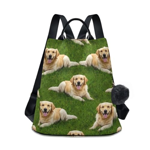 Sac à dos antivol motif chiens allongés, sacoche imperméable urbaine tendance