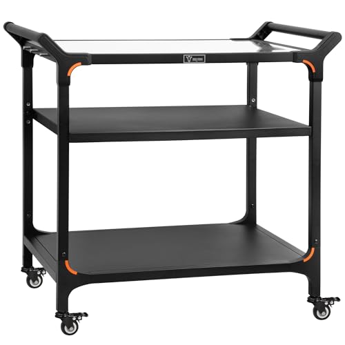 BBQ-Toro Carro de barbacoa 94 x 61 x 90 cm | Negro | Mesa de barbacoa con gran superficie de trabajo | Mesa auxiliar para barbacoa, carrito para exteriores | Mesa de barbacoa al aire libre con bandeja