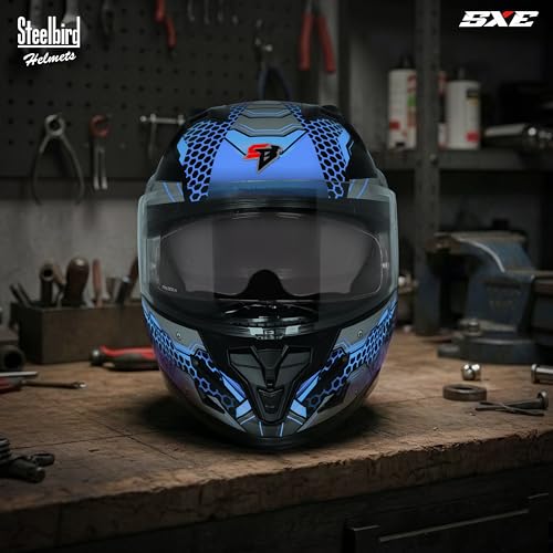 Image of Steelbird SBH-61 SXE X3 Pinlock ISI and Dot Certified Full Face Graphic Helmet for Men and Women with Inner Silver Sunshield