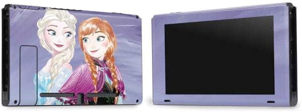 Skinit Decal Gaming Skin Compatible with Nintendo Switch Bundle - Officially Licensed Disney Frozen Elsa and Anna Sisters Art Design