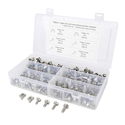 X AUTOHAUX Voiture Écrou à Cage M5 M6 Acier Vis Montage M5x16 M6x16 M5x20 M6x20 Kit