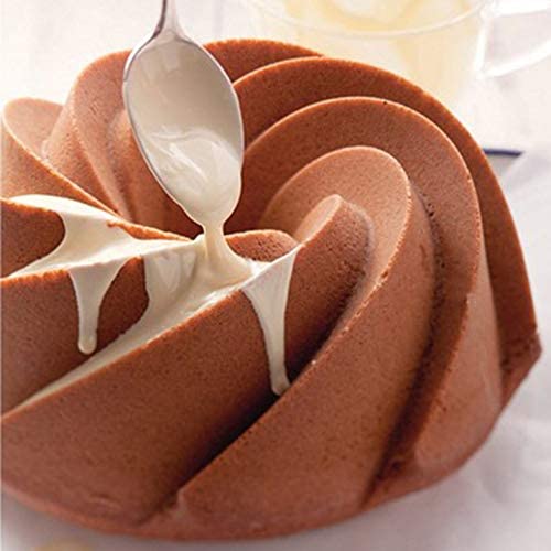 Gqz Silicone 9" Fluted Bundt Pan Grade Round Cake Pan Non-Stick Flower Cake Pan Mold For Bundt Cake, Pound Cake Red #TOP3