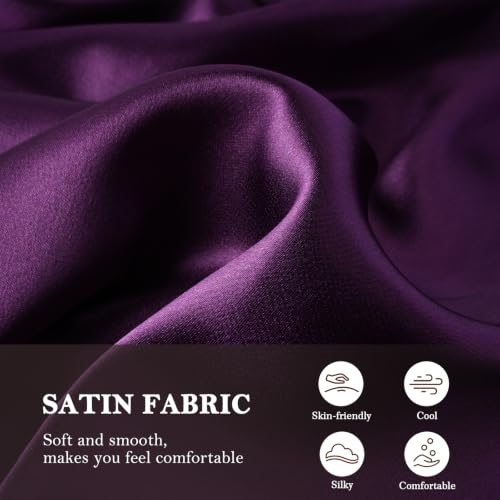 Image of AMY COULEE Mens Satin Boxer Shorts Silky Lightweight Pajama Bottoms Split Side Lounge Sleep Shorts