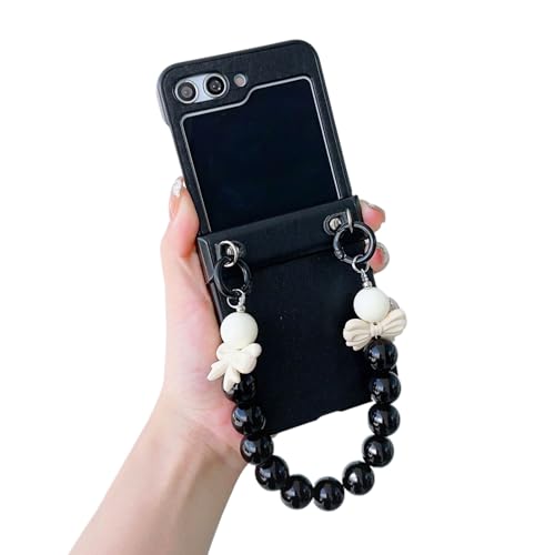 RuimoTuiko �r�[�Y�u���X���b�g�t���X�}�z�P�[�X Samsung Galaxy Z Flip5�p PC�f�� 嚒����`���[�� ��񂰎��X�g���b�v ���O���� ���킢�� �܂肽���ݎ� �J�o�[�蒠�^ �ϏՌ� �����h�~ �J�����ی� �؍� ���� �g�уP�[�X