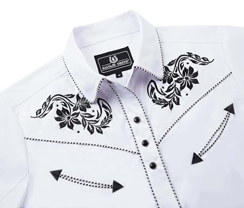 SALVAJE OESTE Women's Embroidered Western Cowgirl Slim Fit Shirt Snap Button Down Long Sleeve Shirt with Floral Embroidery2