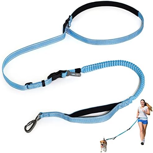 Heavy Duty Dog Leash, Hands Free Dog Leash with Comfortable Handle and Highly Reflective Threads, Multifunctional Dog Leashes with Car Seatbelt, Double Handle Dog Leash for Large, Medium Breed Dogs