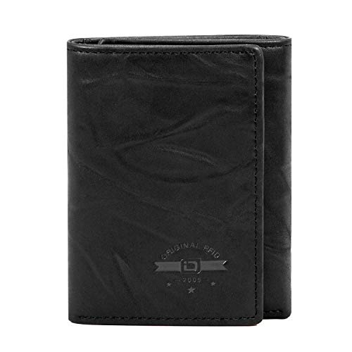 ID Stronghold RFID Blocking Trifold Wallet for Men - Crazy Horse Western Leather